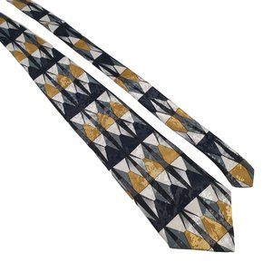 Ketch Mens Necktie Designer Accessory Office Work Dad Gift Black Gold Gray